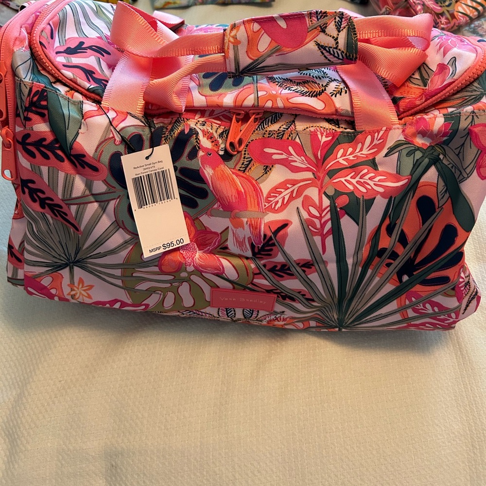 Vera Bradley Rainforest Canopy Coral Small Gym or Travel Bag, NWT